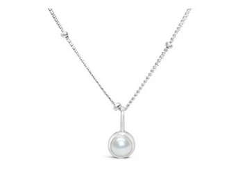 Sterling Silver Pearl Necklace- June Birthstone