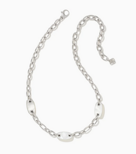 Kendra Scott Ashlyn Silver Mixed Chain In Ivory Mother-Of-Pearl - 40% OFF!