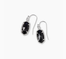 Load image into Gallery viewer, Kendra Scott Silver Lee Earring in Black Opaque Glass

