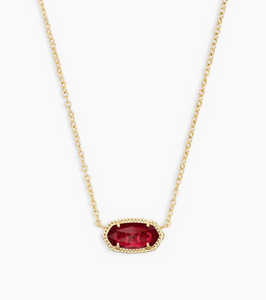 Kendra Scott Elisa Necklace Berry Glass in Silver or Gold