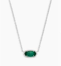 Load image into Gallery viewer, Kendra Scott Silver Elisa Necklace In Emerald Cat&#39;s Eye
