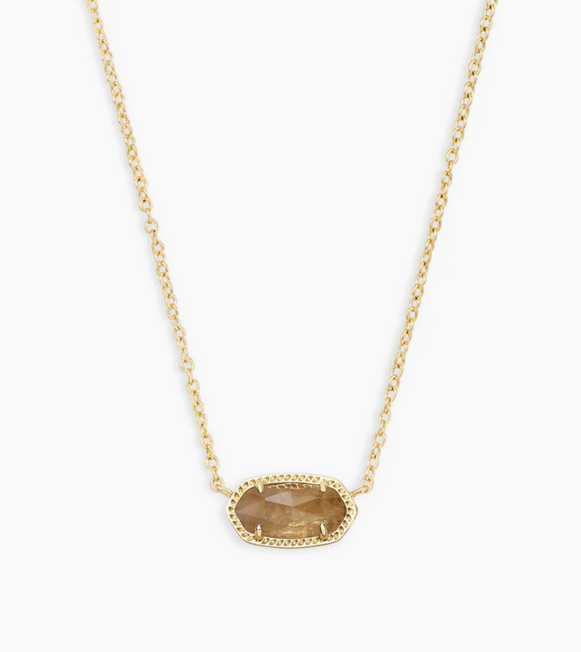 Kendra Scott Gold Elisa Necklace In Orange Citrine (November)