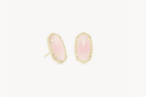 Kendra Scott Gold Ellie Stud Earrings In Rose Quartz