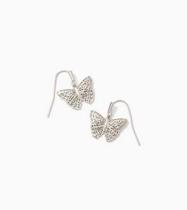 Kendra Scott Hadley Small Silver Butterfly Drop Earrings