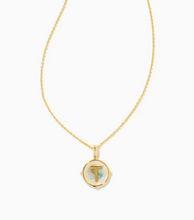 Load image into Gallery viewer, Kendra Scott Letter T Gold Disc Necklace In Iridescent Abalone
