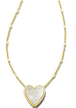 Load image into Gallery viewer, Kendra Scott Gold Heart Pendant Necklace- Ivory Mother of Pearl
