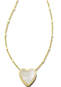 Kendra Scott Gold Heart Pendant Necklace- Ivory Mother of Pearl