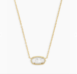 Kendra Scott Gold Elisa Necklace In Ivory Mother of Pearl