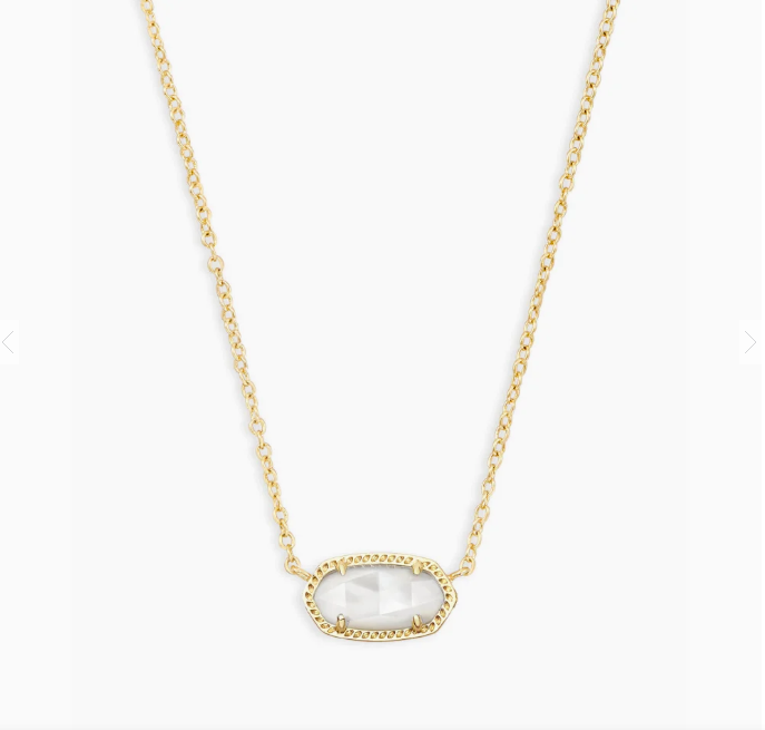 Kendra Scott Gold Elisa Necklace In Ivory Mother of Pearl