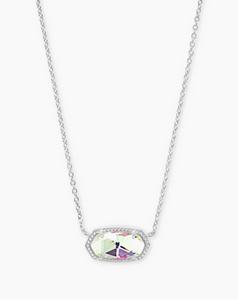 Kendra Scott Silver Elisa Necklace In Dichroic Glass