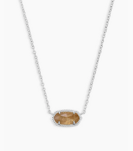 Kendra Scott Silver Elisa Necklace In Orange Citrine (November)