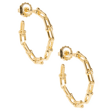 Load image into Gallery viewer, Large Gold Paperclip Hoop Earrings
