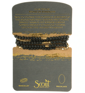 Lava Stone- Stone of Strength Beaded Wrap Bracelet/Necklace