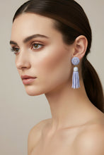 Load image into Gallery viewer, Lavender Beaded Tassel Earrings -SALE
