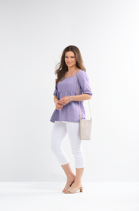 Back Tie Long Top In Taupe or Lavender