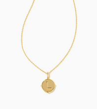 Load image into Gallery viewer, Kendra Scott Letter L Gold Disc Necklace In Iridescent Abalone
