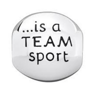 Life Is A Team Sport Sterling Silver Charm - 50% off