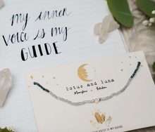 Load image into Gallery viewer, Lotus and Luna Moonstone Goddess Necklace
