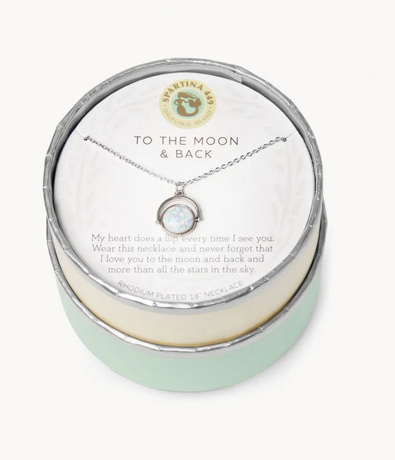 Spartina Love you to the Moon and Back Silver Necklace