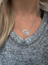 Load image into Gallery viewer, Sterling Silver Monogram Initial Necklaces 20MM (medium size) Now 50% off!
