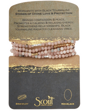 Load image into Gallery viewer, Morganite- Stone of Love and Protection Beaded Wrap Bracelet/Necklace
