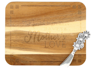 Mother's Love - 9" x 7" Acacia Serving Board with Spreader