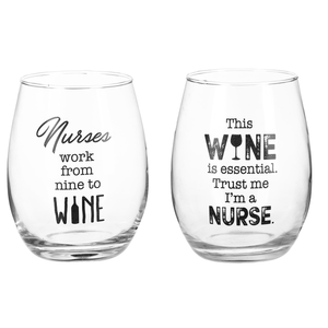 Nurse Stemless Wine Glass