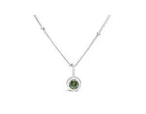 Sterling Silver Peridot Necklace - August Birthstone