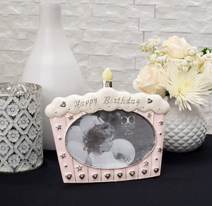 Happy Birthday Picture Frame in Pink or Blue