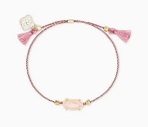Kendra Scott Everlyne Pink Cord Friendship Bracelet In Rose Quartz