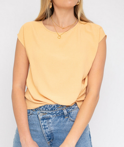 Plus Size Light Apricot Front Knot Top - 50% OFF!