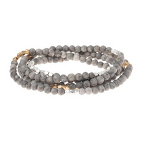 Load image into Gallery viewer, River Stone- Stone of Balance Beaded Wrap Bracelet/Necklace
