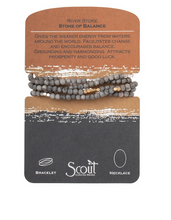 Load image into Gallery viewer, River Stone- Stone of Balance Beaded Wrap Bracelet/Necklace
