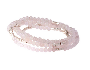 Rose Quartz- Stone of the Heart Beaded Wrap Bracelet/Necklace