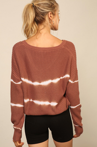 Rust Tie Dye Long Sleeve Sweater - 50% OFF!