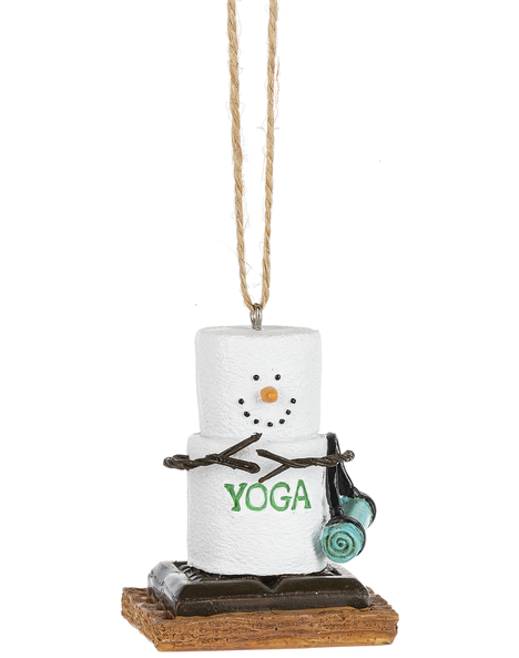 S'mores Yoga Snowman Ornament