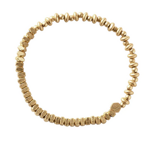 Mini Metal Stacking Bracelet - Mixed Beads Gold
