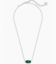 Load image into Gallery viewer, Kendra Scott Silver Elisa Necklace In Emerald Cat&#39;s Eye
