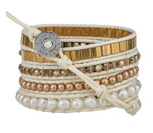 Gold Tila Apple Watch Band Wrap Bracelet on SALE!