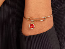 Load image into Gallery viewer, Alex and Ani July Birthstone Bangle in Silver or Gold- Light Siam
