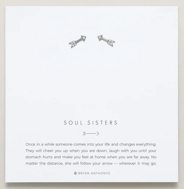 Bryan Anthonys Soul Sisters Arrow Stud Earrings In Silver or Gold