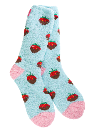 Chocolate Strawberry Cozy Collection Crew Socks
