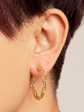 Load image into Gallery viewer, Large Gold Paperclip Hoop Earrings
