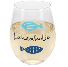 Load image into Gallery viewer, Lakeaholic Stemless Wine Glass 18oz
