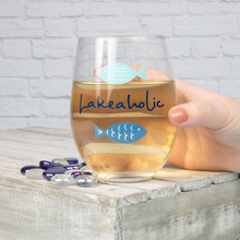 Load image into Gallery viewer, Lakeaholic Stemless Wine Glass 18oz
