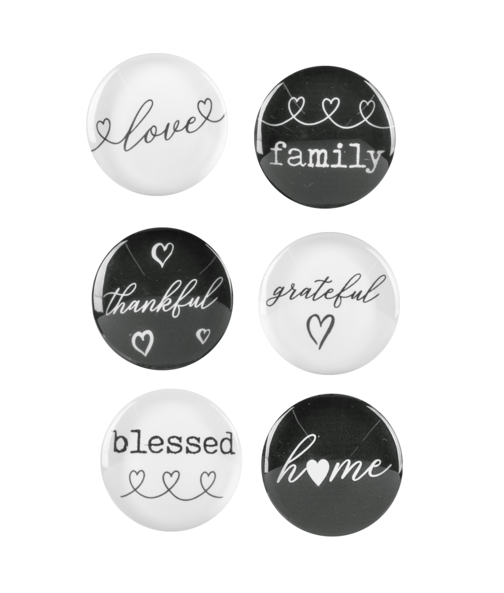Family Glass Magnets - 6pc Set