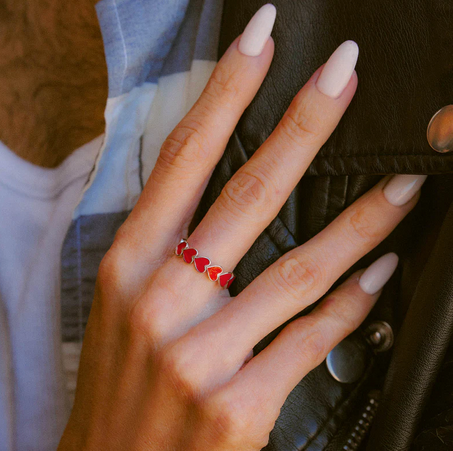 Love Hearts Band Ring