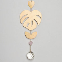 Load image into Gallery viewer, Suncatcher - Monstera Leaf/Rose Quartz
