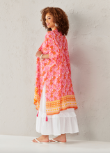 Load image into Gallery viewer, Pink &amp; Coral Floral Kimono
