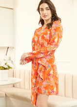 Load image into Gallery viewer, Coral Floral Wrap Dress

